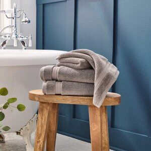Embraceable Cotton Silk Luxury Towels Sets, Steeple Gray, NWT